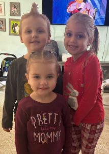 Rossi's children, Harper, Reed and Willow.