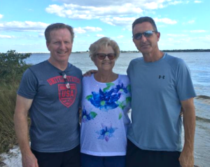 Gloria Nelson with sons Rob and Tim.