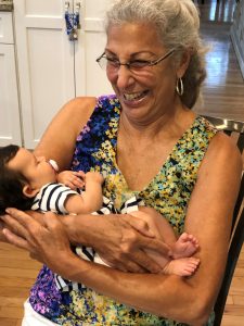 Ellen Siegel, holding her grand niece, Blythe.