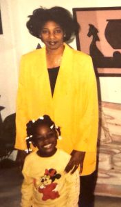 Shanelle, age 3, with her Auntie, Carolyn Johnson.