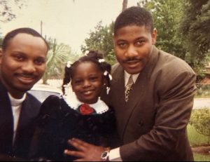 Shanelle, age 5, with her brother/cousins. (left to right: Broderick Woods and Karderick Johnson).