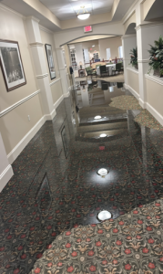The Upper Level Commons area after the flood.