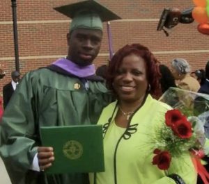 Willie Sanders, with his Mom, Leona Rolle, at his college graduation.
