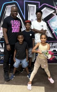 Willie Sanders with his children: Dakaras, age 17, Zyaire, age 11, Kayin, age six, and Isabella, age seven.