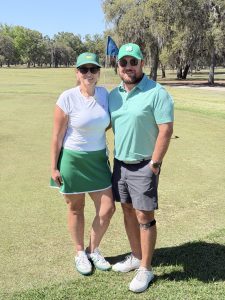 Alisun Propes with her husband, Alan, at a golf tournament.