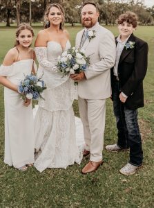 Alisun and Alan Propes at their wedding, with son, Brayden and daughter, Gabby.