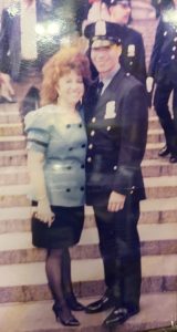 Dave Perez, with his mom, Elizabeth Perez, at his graduation from the police academy.